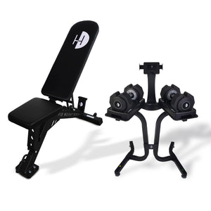 |HalfHumanFIDWeightBenchand 25kgAdjustableDumbbellsPowerSet|