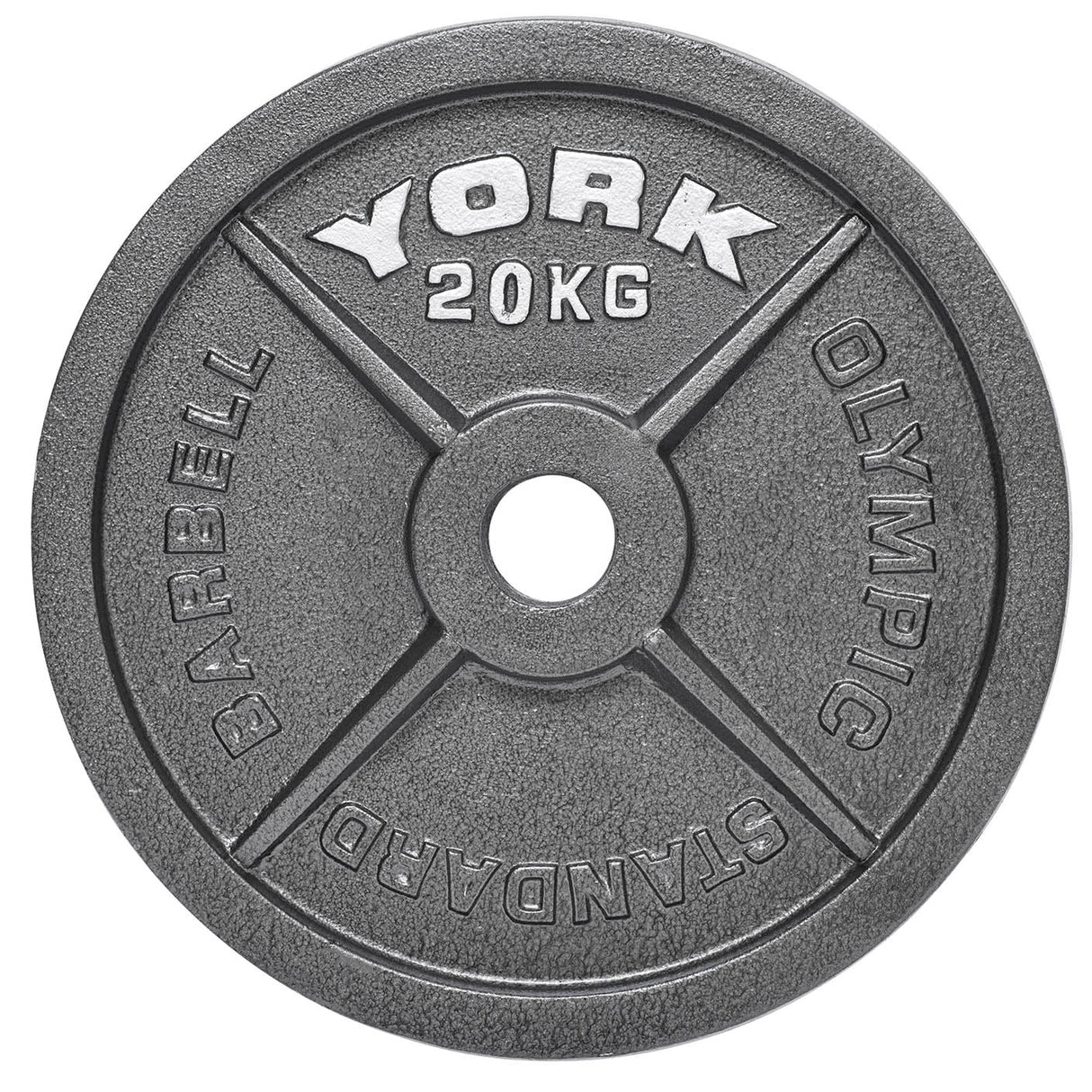 |York 20kg Hammertone Cast Iron Olympic Plate|